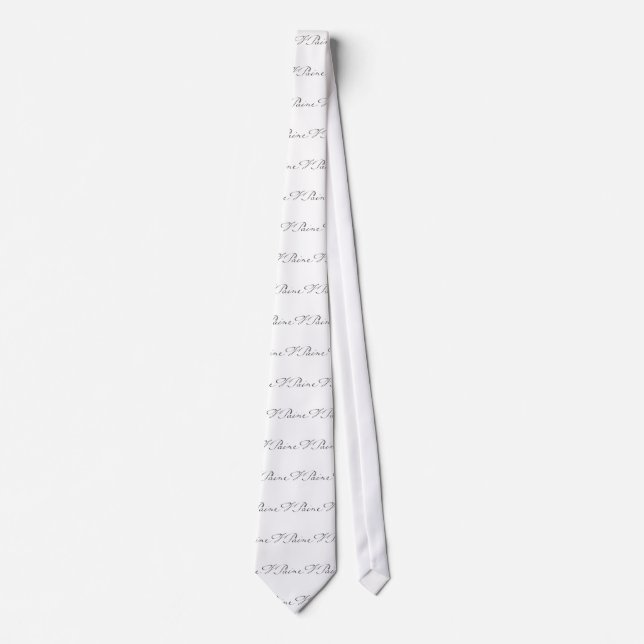 Signature of Founding Father Thomas Paine Tie (Front)
