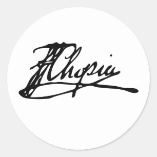 Signature of Frédéric Chopin Classic Round Sticker