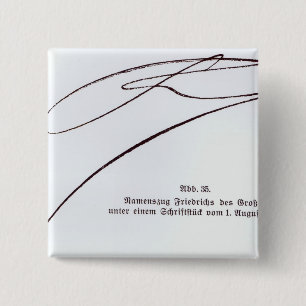 Signature of Frederick the Great 15 Cm Square Badge