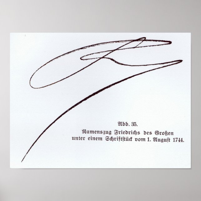 Signature of Frederick the Great Poster (Front)