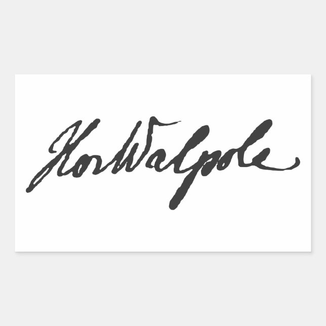 Signature of Horace Walpole Rectangular Sticker (Front)