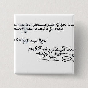 Signature of Johan de Witt 15 Cm Square Badge