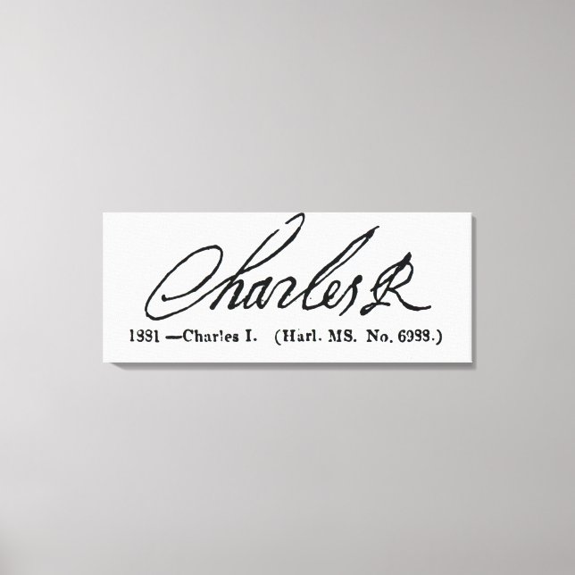 Signature of King Charles I Canvas Print (Front)