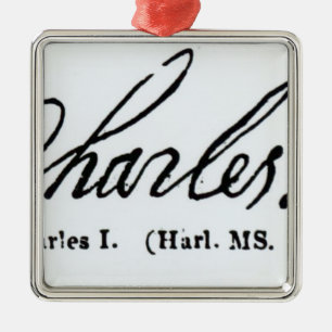 Signature of King Charles I Metal Tree Decoration
