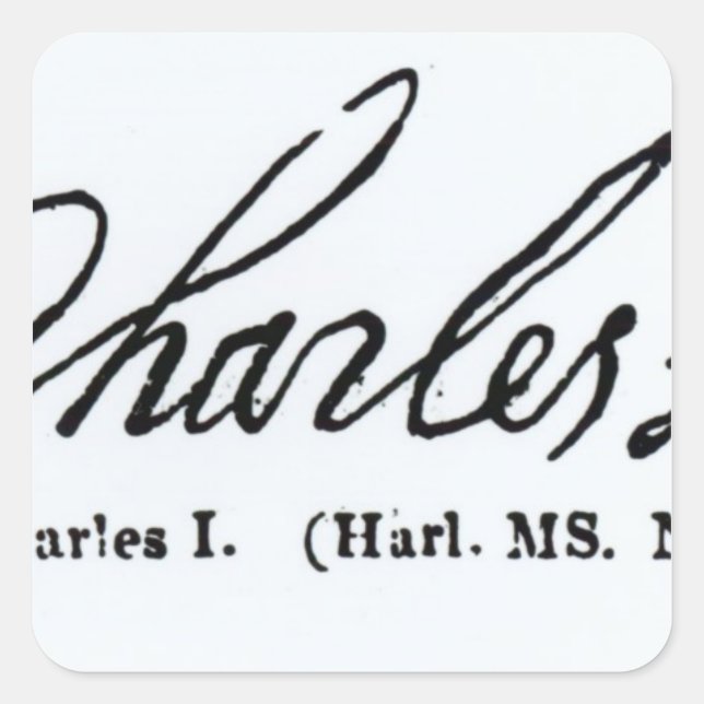 Signature of King Charles I Square Sticker (Front)