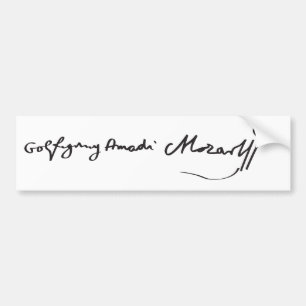 Signature of Musician Wolfgang Amadeus Mozart Bumper Sticker