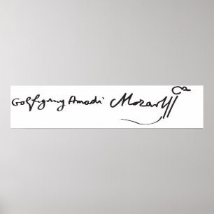 Signature of Musician Wolfgang Amadeus Mozart Poster
