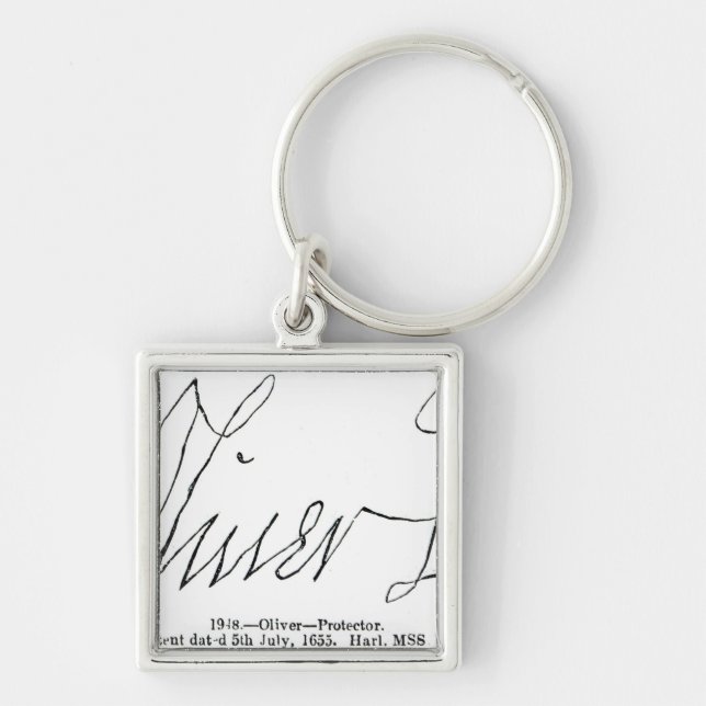 Signature of Oliver Cromwell  Lord Protector Key Ring (Front)