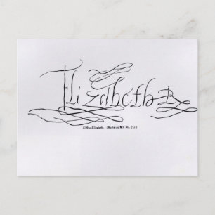 Signature of Queen Elizabeth I Postcard