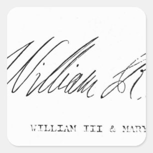 Signature of William III of England Square Sticker