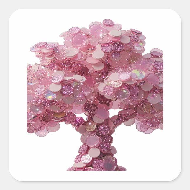 Signature Pink PINK COIN TREE Square Sticker (Front)
