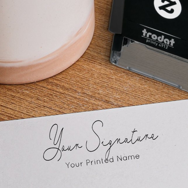 Signature + Printed Name Self-Inking Rubber Stamp (Creator Uploaded)