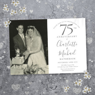 Signature Script 75th Wedding Anniversary Photo Invitation