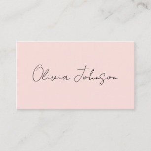 Signature Script Business Cards   Blush Pink