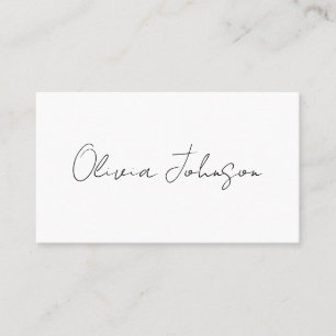 Signature Script Business Cards White Black