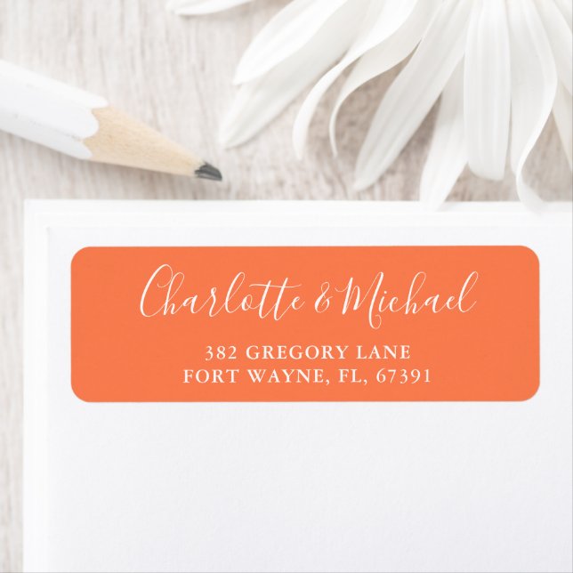 Signature Script Coral Wedding Return Address (Insitu)