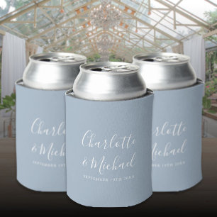 Signature Script Dusty Blue Wedding Can Cooler