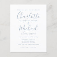 Signature Script Dusty Blue Wedding Invitation