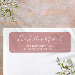 Signature Script Dusty Rose Wedding Return Address