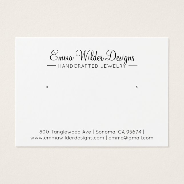 Signature Script Jewelry Earring Display Card (Front)