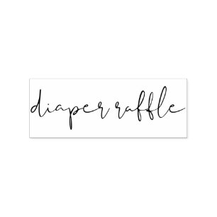 Signature Script Lettering Diaper Raffle Rubber Stamp
