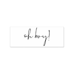 Signature Script Lettering Oh Boy Rubber Stamp