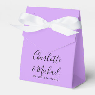Signature Script Lilac Lavender Modern Wedding Favour Box