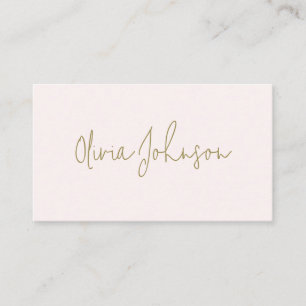 Signature Script Modern Gold Pink Business Card
