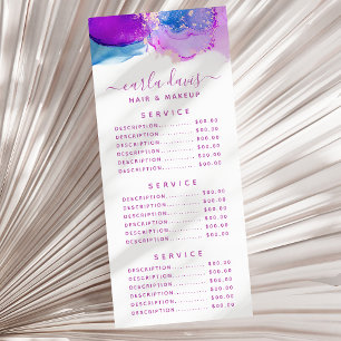 Signature Script Purple Blue Alcohol Ink Rack Card