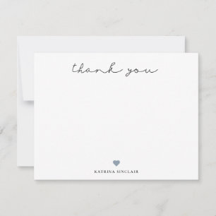 Signature Script Thank You Dusty Blue Heart Card