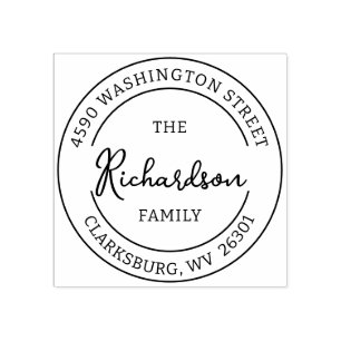 Signature Seal Self-Inking,Round Return Address Ru Rubber Stamp