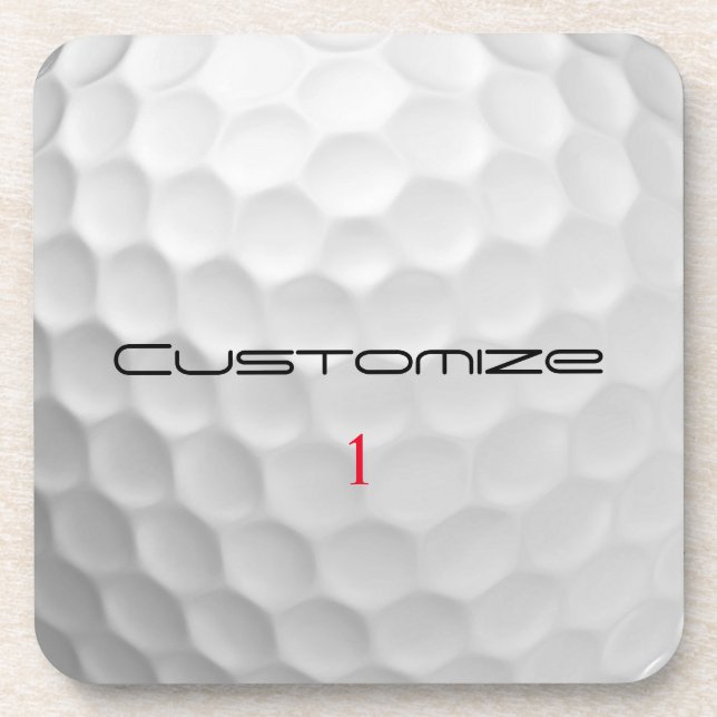 Signature Series 1 Personalised Golf Ball Gifts Coaster (Front)