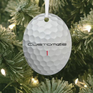 Signature Series 1 Personalised Golf Ball Gifts Metal Tree Decoration