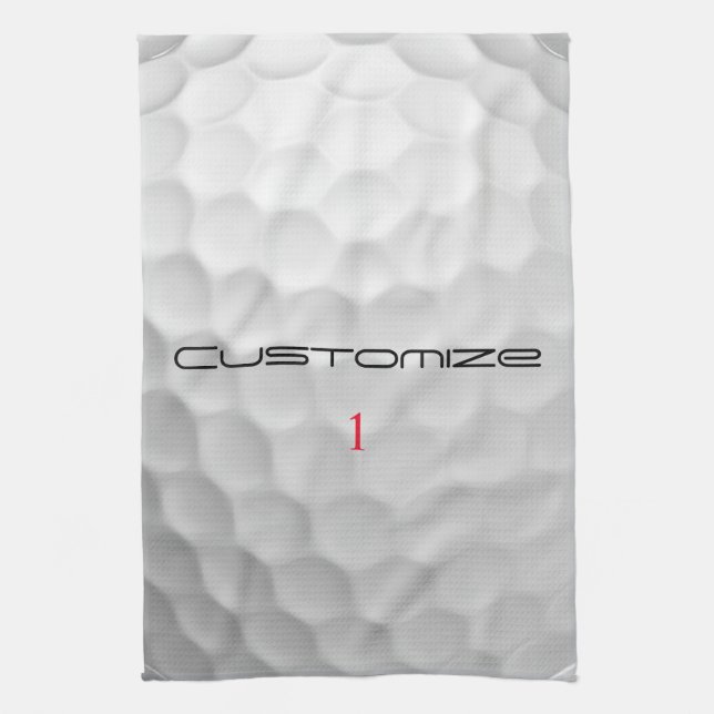 Signature Series 1 Personalised Golf Ball Gifts Tea Towel (Vertical)