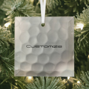 Signature Series Personalised Golf Ball Gifts Glass Tree Decoration