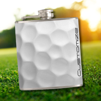 Signature Series Personalised Golf Ball Gifts Hip Flask