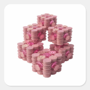 Signature Silver PINK COINS Gift Sticker