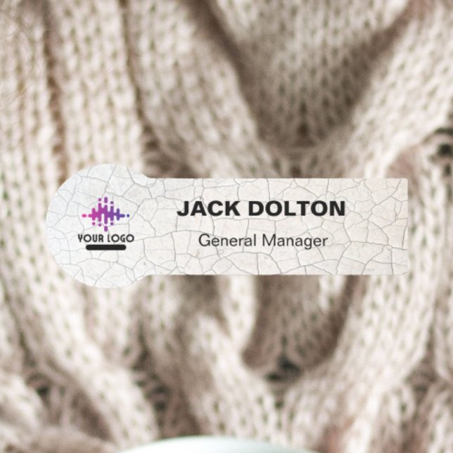 Signature Silver: Tailored Logo Staff Name Badge (Creator Uploaded)