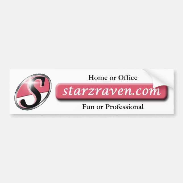 Signature Starzraven.com bumper sticker (Front)