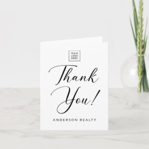 Signature Style Custom Logo Minimalist Business Thank You Card