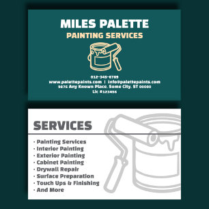 Signature Teal Painting Contractor Business Card