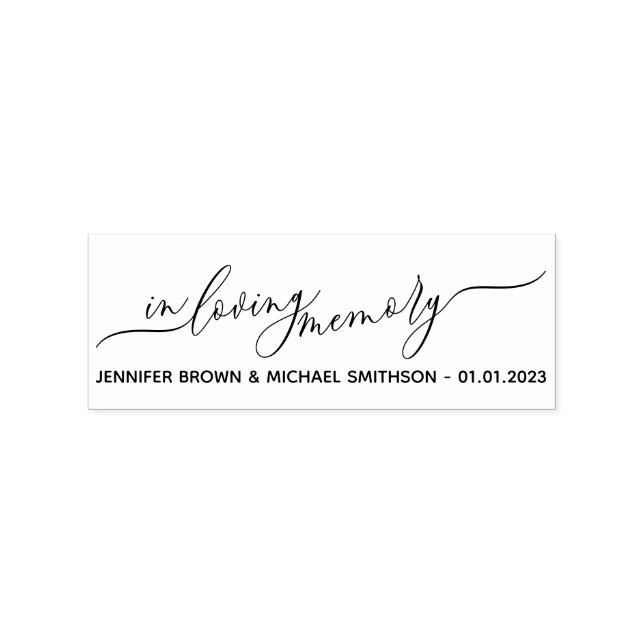 Signature Wedding In loving Memory Rubber Stamp (Imprint)