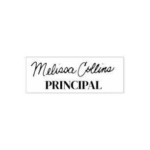 Signature with Title! Self inking Stamp