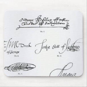 Signatures of 16th and 17th century mouse pad
