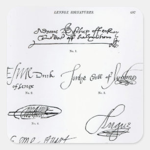 Signatures of 16th and 17th century square sticker