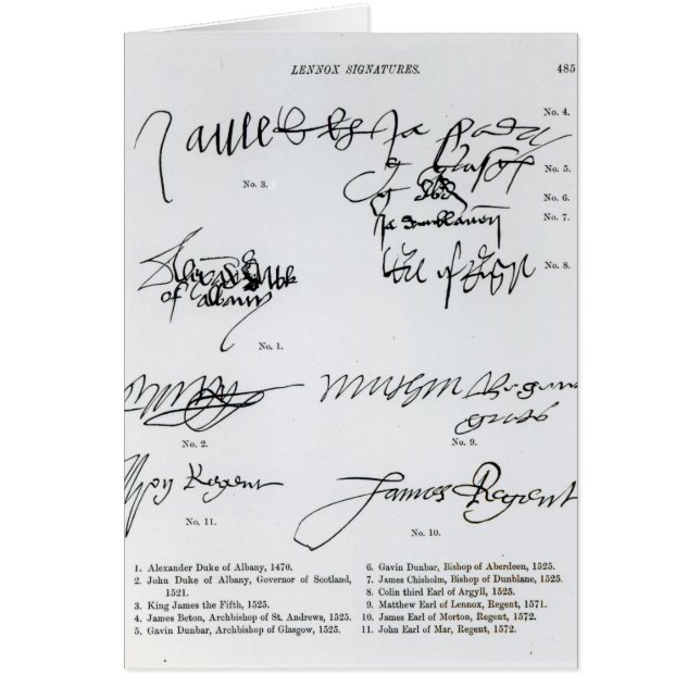 Signatures of Scottish 15th and 16th century (Front)
