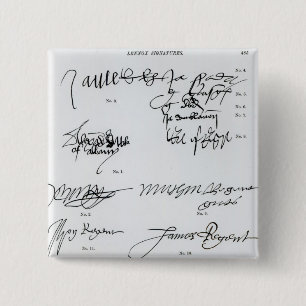 Signatures of Scottish 15th and 16th century 15 Cm Square Badge