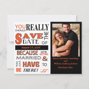 Signboard Save The Date (Tangerine) Announcement
