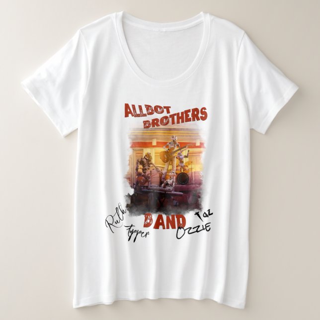 Signed Allbot Brothers Band T-shirt Plus Size T-Shirt (Design Front)