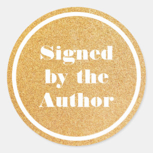 Signed by the author glitter Gold  Classic Round S Classic Round Sticker